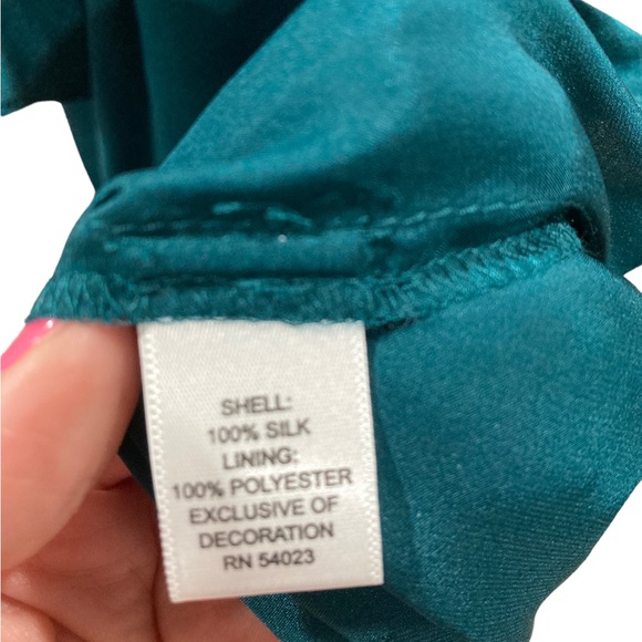 NWT Banana Republic women’s size 10 silk teal dress - Picture 5 of 8